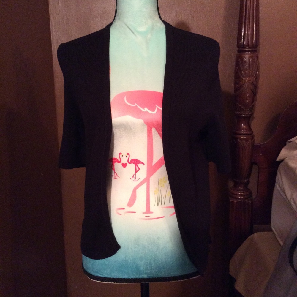 AUGUST SILK New w/ tags black cardigan size L